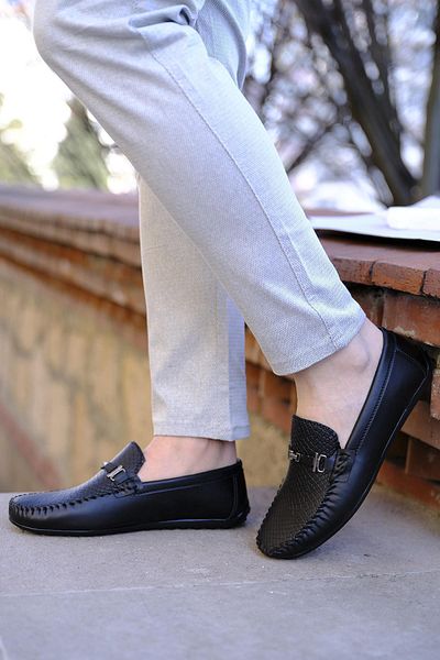 Oksit Hty Hook Buckle Print Detailed Men's Loafer