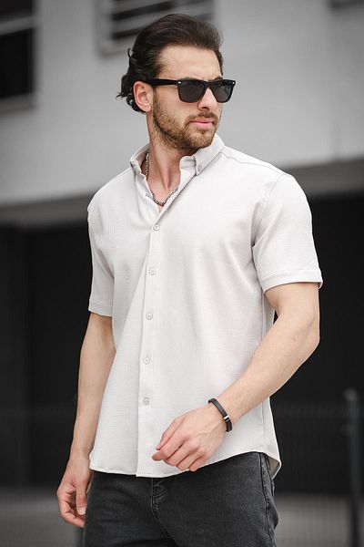 Oksit Ανδρικό κοντομάνικο πουκάμισο Trc 2808 Autoban Fabric Slim Lycra
