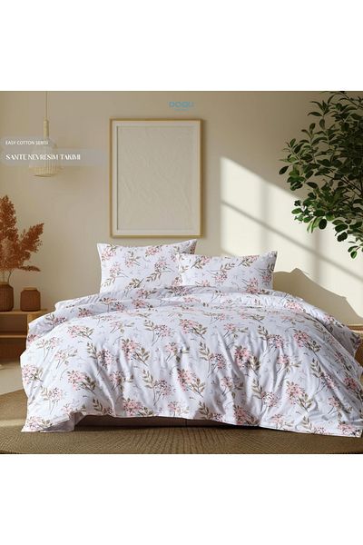 Doqu Home سانتي - طقم غطاء لحاف قطني سهل فردي