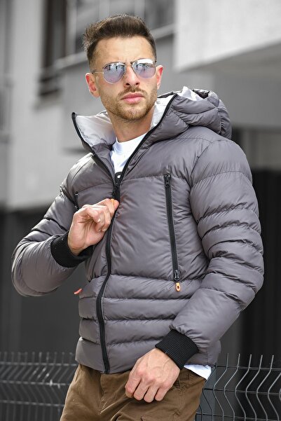 Oksit Ανδρικό πουπουλένιο παλτό Cesare με φερμουάρ με λεπτομερή γέμιση