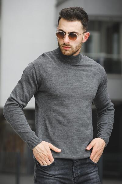 Oksit Seka 815 Pamuk Slim Fit - Чоловічий светр з напіврибальським коміром