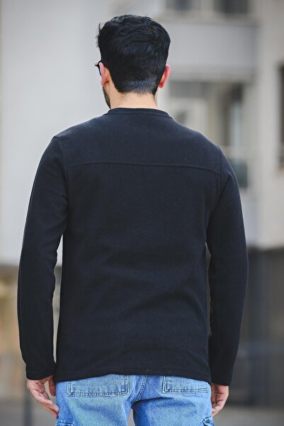 Oksit Ανδρικό φούτερ Mnmlst 017 Printed Thessaloniki Cotton Slim Fit Lycra Crew Neck