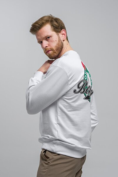 Oksit Basketball Front and Back Printed Low Shoulder Unisex Crew Neck Sweatshirt