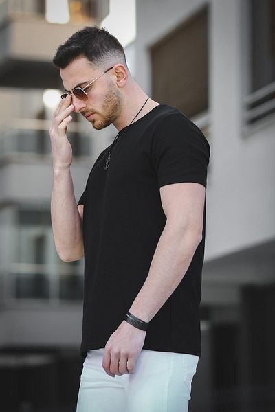 Oksit Ανδρικό μπλουζάκι Ronath Slim Fit Waffle Pattern Crew Neck Basic