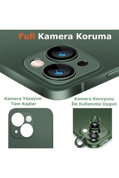 HyperAge iPhone 15 Kılıf Ultra Ince Mat Yüzeyli Elden Kaymaz Kamera Korumalı Kapak Yarı Şeffaf Yeşil