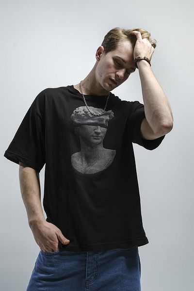 Oksit Unisex oversize tričko s potiskem Michelangelo Sculpture