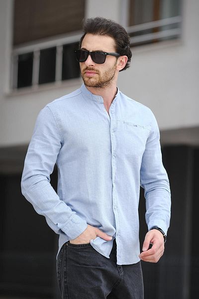 Oksit Trc 2700 Ανδρικό πουκάμισο με μονή τσέπη Snap Slim Judge Collar