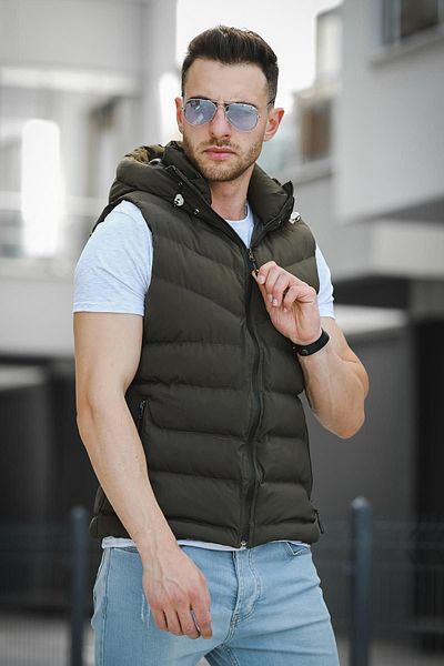 Oksit Ανδρικό γιλέκο Puffer με κουκούλα Giaco Slim Fit