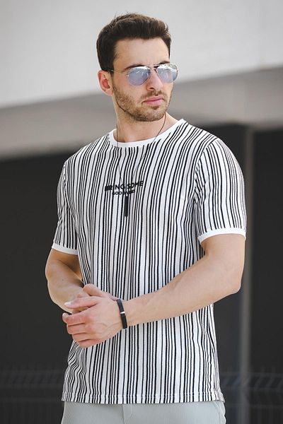 Oksit Ανδρικό T-Shirt - Slim Fit, Lycra, Printed Stripe