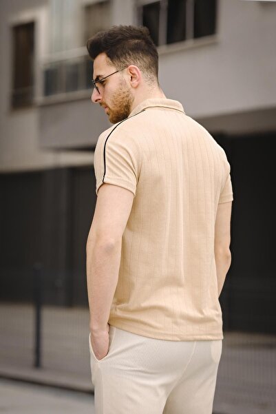 Oksit Мъжка тениска с поло деколте с райе на рамене Dumont