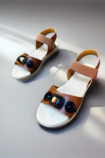 Oksit Ψάθινο Look Diya Sole Button Λεπτομερή γυναικεία σανδάλια