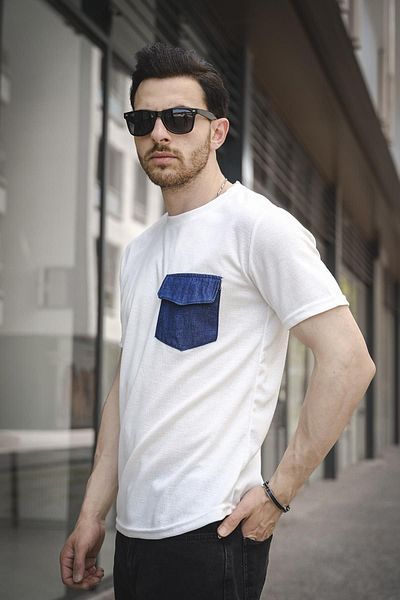 Oksit Ανδρικό μπλουζάκι τζιν τσέπης Bastien Flap