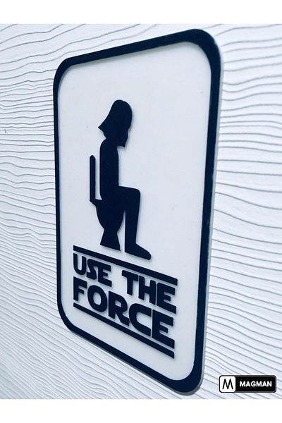 MagMan StarWarsDarthVader"useTheForce" Toilet Sign - Embossed Poster, Frame 10,5x15x0.3 Cm