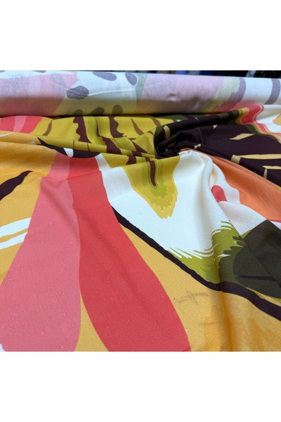 Yaren Ülker Şile Bezi Kumaş %100 Pamuk Çift En Canlı Renkli Büyük Çiçek Desenli