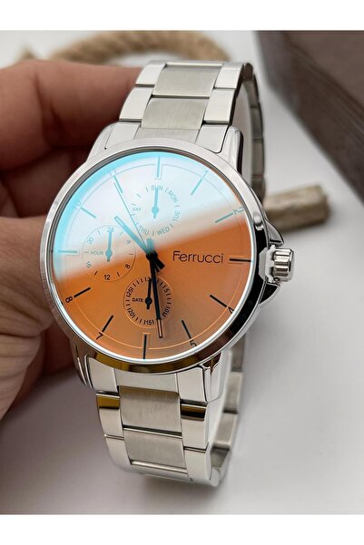Ferrucci Erkek Kol Saati Renli Cam Gümüş Renk Kordon