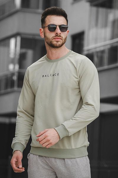 Oksit Ανδρικό φούτερ με στάμπα Balance Slim Fit Lycra Crew Neck
