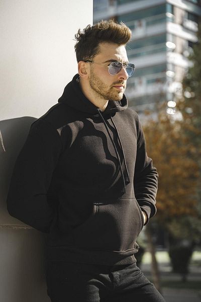 Oksit Ανδρικό φούτερ Janvier Three Thread Rose Gold Fitted Hooded Basic