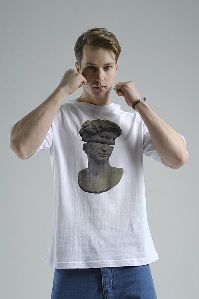 Oksit Μιχαήλ Άγγελο Γλυπτική Μπλούζα με στάμπα Unisex Oversize