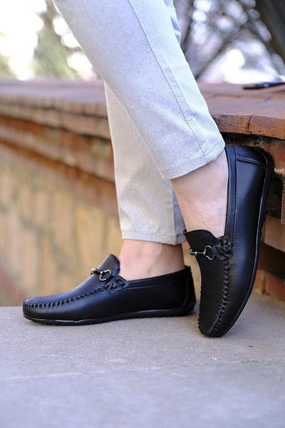 Oksit Hty Bead Buckle Detailed Thick Printed Men's Loafer