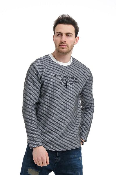 Oksit Πλεκτό ανδρικό φούτερ Bobby Cross ριγέ Slim Fit