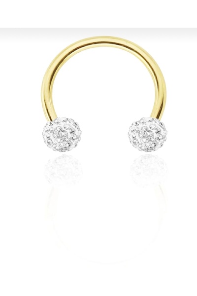 BY DİLEK ÇETİN ACCESSORY Cerrahi Çelik gold renk taşlı kıkırdak helix tragus ...