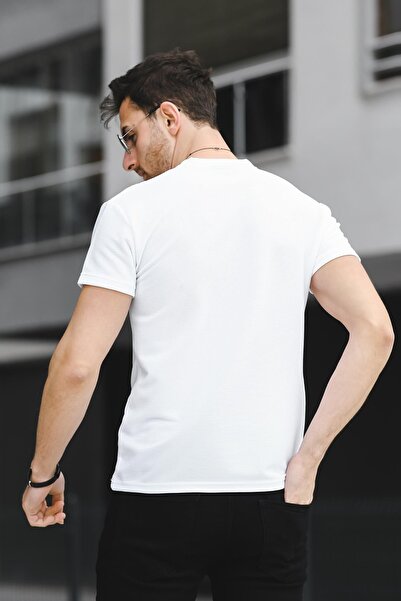 Oksit Caster Ottoman Fabric Basic Slim Fit Lycra Herren-T-Shirt
