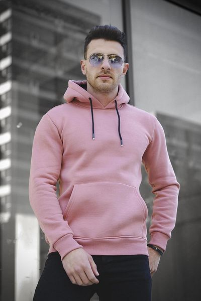 Oksit Ανδρικό φούτερ Janvier Three Thread Rose Gold Fitted Hooded Basic