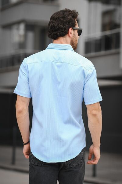 Oksit Ανδρικό κοντομάνικο πουκάμισο Trc 2808 Autoban Fabric Slim Lycra