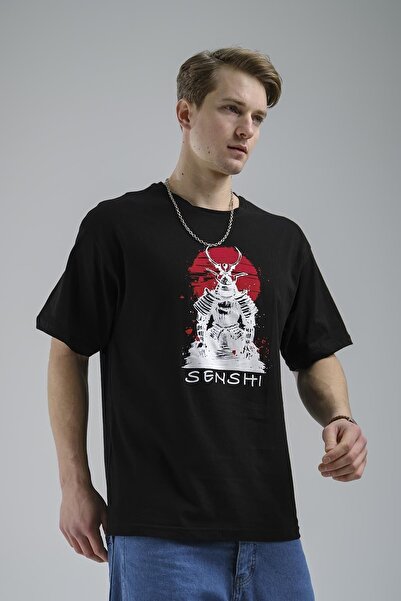 Oksit Ανδρικό μπλουζάκι με στάμπα Senshi μπροστά και πίσω