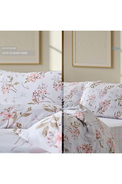 Doqu Home سانتي - طقم غطاء لحاف قطني سهل فردي