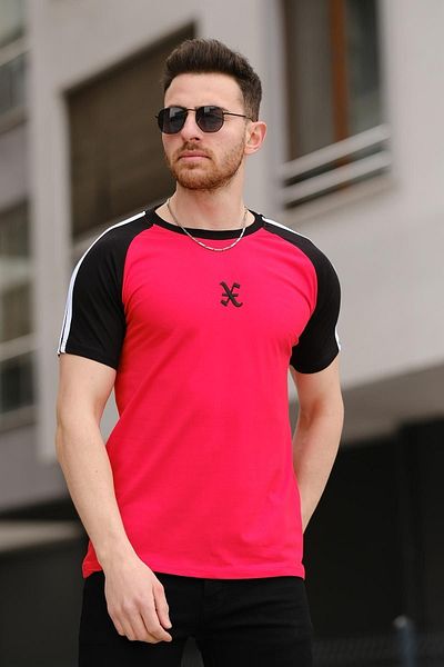 Oksit Ανδρικό μπλουζάκι Linus Slim Fit Lycra Shoulder Stripe