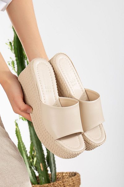 miss fırat New Classic Beige Women's Single Strap Daily Wear Comfortable and Stylish