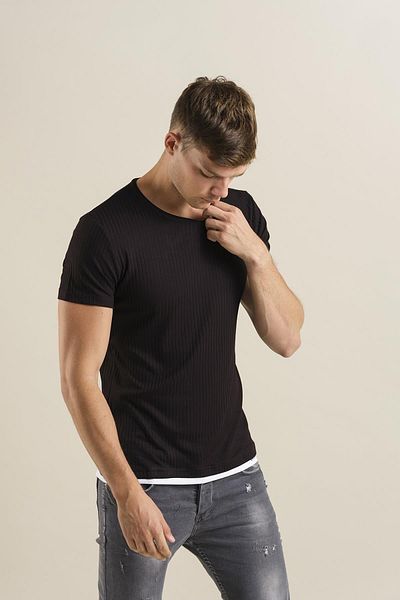 Oksit T-shirt Vira 607 Slim Fit - Lycra με σπαστό στρίφωμα