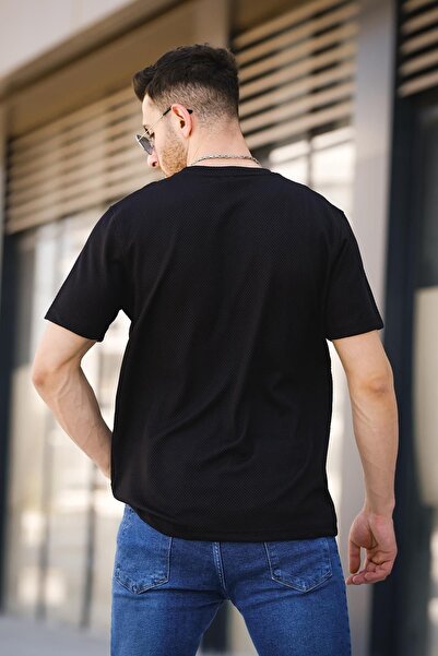 Oksit Скарп з вишивкою, фрагментований, з візерунком вафель, облягаючий, з еластаном, чоловічий футболка