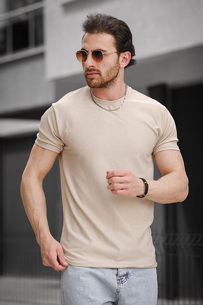 Oksit Ανδρικό μπλουζάκι Ft Tiger Pattern Jacquard Crew Neck Lycra Slim Fit