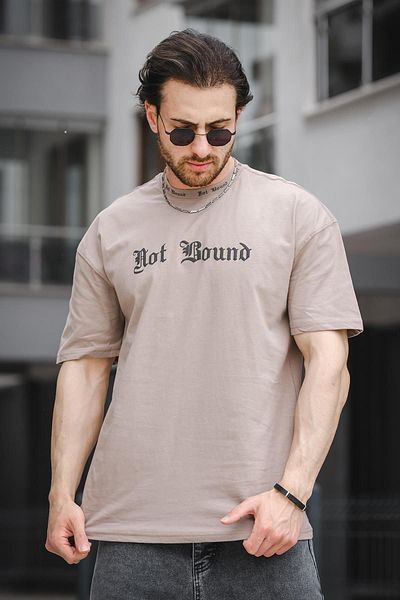 Oksit Ανδρικό μπλουζάκι Trc 2758 Neck Printed Cotton Crew Neck Oversize