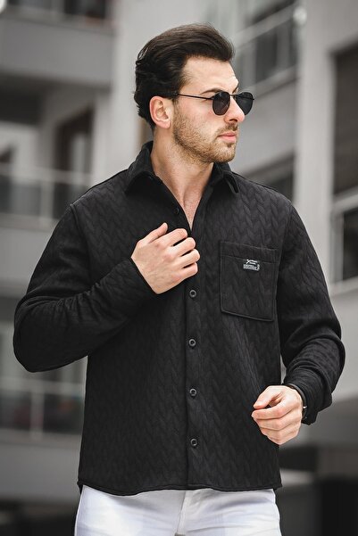 Oksit Yx 16809 Ανδρικό μπουφάν με μοτίβο με κουκούλα μονής τσέπης