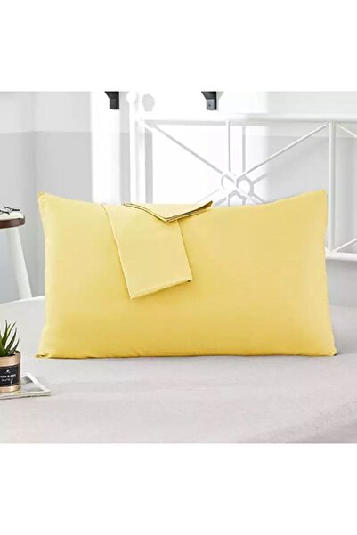 MODELHOME غطاء وسادة مغطى بنسيج قطني أصفر اللون (2 قطعة) 50 × 70 سم