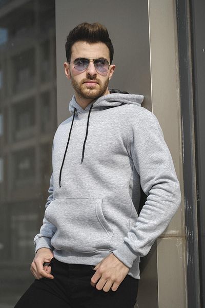 Oksit Ανδρικό φούτερ Janvier Three Thread Rose Gold Fitted Hooded Basic