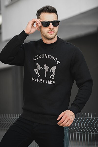 Oksit Сильна людина вишита пряжею Uc Yarn На флісі напівводолазка чоловічий світшот