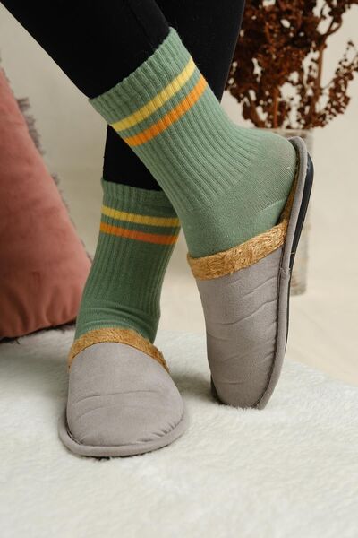 Oksit Mija Fluffy House Slippers No Sound Sole Washable Winter House Slippers Guest Slippers