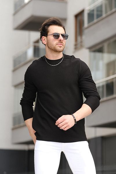 Oksit Ανδρικό μακρυμάνικο μπλουζάκι Ft 110 Slim Fit Waffle Pattern
