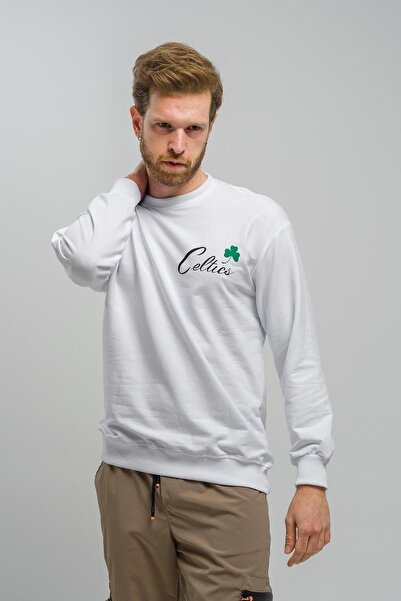 Oksit Basketball Front and Back Printed Low Shoulder Unisex Crew Neck Sweatshirt