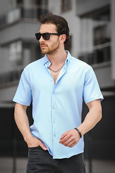 Oksit Ανδρικό κοντομάνικο πουκάμισο Trc 2808 Autoban Fabric Slim Lycra