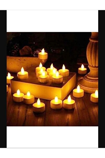 PartAntalya Tealight Ledli Mum Dumansız Alevli Sarı Pilli Led Mum Pil Dahil 5...