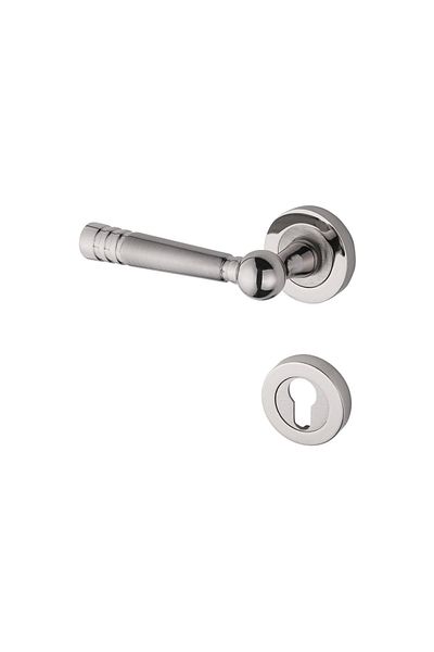 Yale Ottoman Nickel Satin Rosette Yale Steel Door Handle with Rosette 1 Set - Door Handle - 2 Years