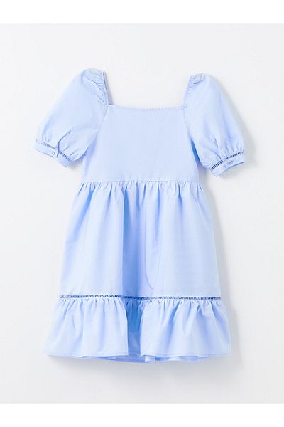 LC Waikiki Lcw Kids Square Collar Short Sleeve Girl's Dress