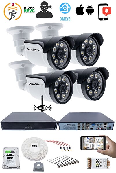 Kadraj 4 Güvenlik Kamera Seti - 5MP Sony SecuLens, 1080p Güvenlik Kamerası, 8...