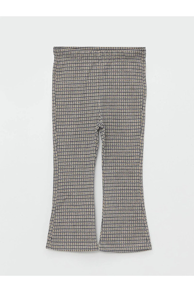 LC Waikiki Lcw Baby Beige Baby Girl Sweatshirt and Leggings - Crew Neck, Long Sleeve, Printed 2-piece Set