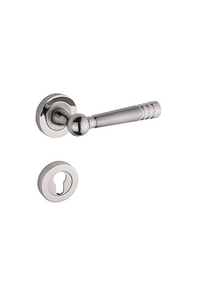 Yale Ottoman Nickel Satin Rosette Yale Steel Door Handle with Rosette 1 Set - Door Handle - 2 Years